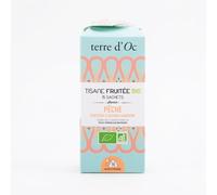 Terre d'Oc - Tisane Fruitée Bio - Pêche, Verveine - Glacée ou Chaude - 30g