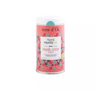 Terre d'Oc - Tisane Fruitée Bio - Saveur Fraise, Litchi & Basilic - Boite en métal - Sans théine - Vrac - Idée Cadeau Homme et Femme - 80g