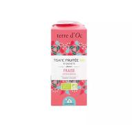 Terre d'Oc - Tisane Fruitée Bio - Saveur Fraise, Litchi & Basilic - Sans théine - 15 Infusettes - Idée Cadeau Homme et Femme - 30g