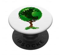 Terre en Forme d'arbre - Green Planet Eco Design PopSockets PopGrip Adhésif
