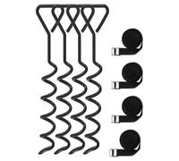 Terre enroulée tenant 4 pièces pour tente trampoline utilisation extérieure acier galvanisé robuste ensemble d ' amarrage 15, 8 pouces