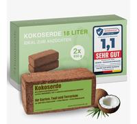 Terre humus I Terreau de coco pour plantes 2 x 650 g - 18 l de terreau de coco I Terre en fibres de coco I 100 % naturel et biodégradable I Terreau à faible teneur en nutriments sans tourbe et sans
