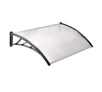 TERRE JARDIN Auvent de Porte d'entrée Toit Fenêtre Marquise 240 x 80 cm, Protection Pluie Soleil Neige - Transparent - 80 x 240 - Noir