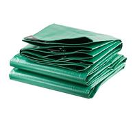 TERRE JARDIN - Bâche de Protection Extérieur Ultra Lourde 5 x 8 m, Imperméable et Résistante en Polyéthylène 240 g/m², Anti UV - Pour Bois de Chauffage, Chantier avec Œillets Aluminium