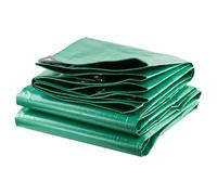 TERRE JARDIN Bâche de Protection Polyéthylène 240 g/m², Extérieur Bâche Imperméable, Ultra Lourde et Résistante, Anti UV - Bâche Bois de Chauffage, Chantier - 8 x 12 - Vert