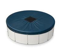TERRE JARDIN Bâche Piscine Ronde 7 m 140 g/m² - Bache Hivernage Piscine Hors Sol - Bache 4 Saisons, Étanche - Filet d'Écoulement 35 x 35 cm - Cordon de Serrage Inlcus - pour Piscine 6.40 m - Bleu