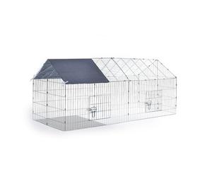 TERRE JARDIN Cage enclos extérieur grillagé 75x180cm pour Lapin, Cochon d'Inde, cobaye...