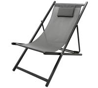 TERRE JARDIN Chaise chilienne Pliable 94x61 cm textilène Anthracite - 5 Positions