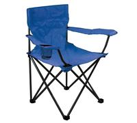 TERRE JARDIN Chaise de camping pliant, porte gobelet, Sac de transport - 110 kg - Bleu