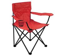 TERRE JARDIN Chaise de camping pliant, porte gobelet, Sac de transport - 110 kg - Rouge