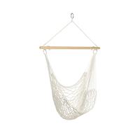 TERRE JARDIN Chaise Suspendue hawaïenne en Corde Tressée, Siège Hamac à Suspendre Intérieur Extérieur - Confortable et résistante jusqu'à 150 kg - Design bohème avec Barre en Bois