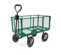 TERRE JARDIN Chariot de Jardin XXL 200 L, 4 Roues, 300 Kg de Charge - Chariot Pliable, Plateforme de Transport, Chariot pour Bois de Chauffage, Remorque avec Attelage, Pneus Gonflables 27 cm