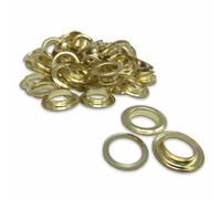 TERRE JARDIN Œillets pour Bâche en Métal Doré - Kit Réparation Bâche avec Rondelles - Œillet Résistant pour Fixation PVC, Bache, Toile - Lot de 50-12 mm - Or