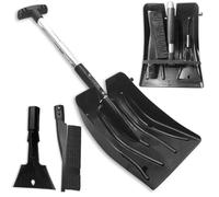 TERRE JARDIN - Pelle a Neige - Pelle à Neige Pliable, Multifonctions, avec Brosse et Grattoir - Pelle Déneigement Légère, Aluminium et Plastique - Pratique pour Voiture