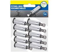 TERRE JARDIN - Piton Douille rétractable INOX - X10, Gris