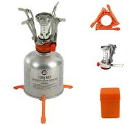 TERRE JARDIN Réchaud Camping Pliable 3000W avec Support Cartouche - Réchaud Randonnée Compact et Léger - Mini Réchaud Gaz pour Bivouac, Trekking et Outdoor