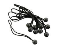 Terre Jardin Sandow Express pour Bâche - Lot de 10, Attache Rapide | Lot de 10 sandows élastiques à boules de blocage, longueur 22 cm, fil Ø 4 mm, boules Ø 25 mm, couleur noire