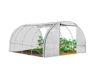 Terre Jardin Serre de Jardin Tunnel Blanche 4 Saisons 12 m² renforcée | Serre tunnel 4 saisons 12 m² - 3 x 4 x 2 m - structure acier galvanisé Ø 25 mm, bâche polyéthylène 140 g/m²