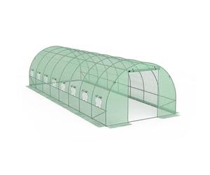 TERRE JARDIN Serre Jardin Tunnel 24m2 - Serre de Jardin Maraichère avec Bâche Renforcée 140 g/m² Anti-UV - Abri de Jardin pour Potager, Légumes, Semis et Plantes