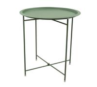 TERRE JARDIN - Table d'appoint ronde pliante Ø 41,5 cm x 45 cm - Métal léger et pratique Unité Vert pastel