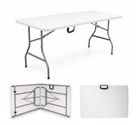 TERRE JARDIN Table de Jardin Pliante 180 x 74 x 74 cm - 8 Personnes | Grande table rectangulaire 180 x 74 cm, plateau HDPE 35 mm et structure acier epoxy, accueille jusqu'à 8 convives