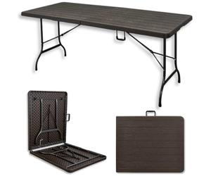 TERRE JARDIN - Table Pliante, 8 Places 180 x 74 x 74 cm 175 kg Max - Table Pliante Exterieur, Interieur Rectangulaire - Table de Jardin Pliante Blanche, Buffet, Fêtes, Camping - Stable et Robuste