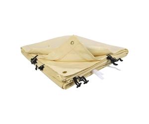 TERRE JARDIN Toile Rechange Tonnelle Adossée 4 x 3 m en Polyester 180 g/m3, Auvent de Terrasse Toile Tonnelle de Jardin Exterieur - Toile Rechange Pergola Jardin Exterieur - Beige