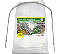 Terre Jardin Tunnel de forçage accordéon Souple 4 m, Translucide, 6 arceaux