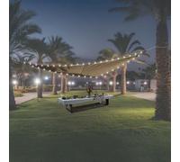 TERRE JARDIN Voile d'ombrage Lumineux Solaire Triangulaire - LED et intensité réglable - 3.6 x 3.6 x 3.6 - Taupe