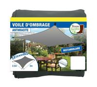 TERRE JARDIN Voile d'ombrage rectangulaire Extensible - Unité - Anthracite