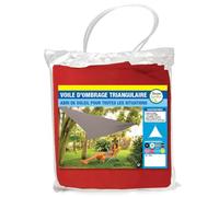 TERRE JARDIN Voile d'Ombrage Triangulaire Imperméable Anti-UV - Toile Ombrage Extérieur pour Terrasse, Jardin, Pergola et Balcon - Ombrière Résistante avec Cordes - 5 mètres - Rouge