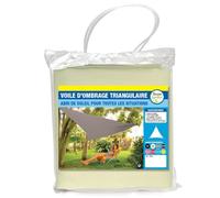 TERRE JARDIN Voile d'Ombrage Triangulaire Imperméable Anti-UV - Toile Ombrage Extérieur pour Terrasse, Jardin, Pergola et Balcon - Ombrière Résistante avec Cordes - 5 mètres - Ecru