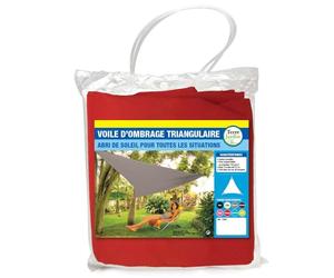 TERRE JARDIN Voile d'Ombrage Triangulaire Imperméable Anti-UV - Toile Ombrage Extérieur pour Terrasse, Jardin, Pergola et Balcon - Ombrière Résistante avec Cordes - 5 mètres - Rouge