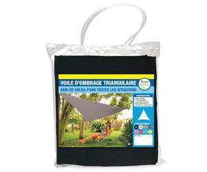 TERRE JARDIN Voile d'Ombrage Triangulaire Imperméable Anti-UV - Toile Ombrage Extérieur pour Terrasse, Jardin, Pergola et Balcon - Ombrière Résistante avec Cordes - 5 mètres - Noir