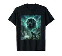 Terre-Neuve Aurore Boréale Aurore Boréale Chien Lune T-Shirt