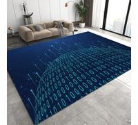 Terre Numérique Abstraite Tapis De Bureau en Impression 3D 200 X 300 Cm - Tapis De Sol Antidérapant pour Porte Intérieure - Toucher Doux - Fibre De Polyester - Facile À Nettoyer - Convi -544091841011