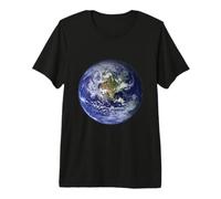Terre Planète, Plat, Terre Amérique du Nord Globe Space Clouds T-Shirt Haut de Gamme