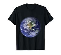 Terre Planète Terre Amérique du Nord Globe Plat Nuages T-Shirt