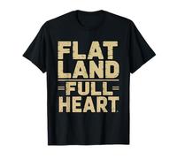 Terre Plate Coeur Plein Great Plains Identité Midwest Né T-Shirt