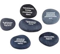 Terre Sainte Marché gravé inspirants pierres noires - Modèle II - (6 Versets Biblique - Grande 2-7,6 cm) à partir de la Terre Sainte