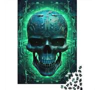 Terre Technologie Numérique Puzzle 1000 Pièces Puzzle pour Adultes Science Fiction Lumière Verte Éducation Écologique Décor Cadeau 70x50cm/1000pcs