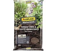 Terreau - ALGOFLASH NATURASOL - Semis plantes aromatiques - Sans tourbe - 10 L