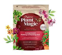 Terreau biologique compressé pour jardin, plantes et légumes - S'étend 4 fois lorsqu'il est mélangé avec de l'eau - Utilisation en intérieur ou en extérieur - Mélange d'engrais pour plantes dérivé de