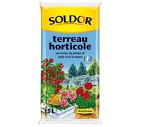 Terreau horticole - Substrat polyvalent conçu pour le jardinage d'intérieur et d'extérieur - 35 L - SOLDOR