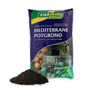 Terreau méditerranéen 40 litres avec RhizoPlus - terreau pour plantes méditerranéennes, convient entre autres aux oliviers, aux agrumes et aux palmiers
