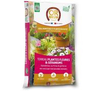 Terreau Plantes Fleuries et Géraniums Or Brun 20 L : un support de culture complet