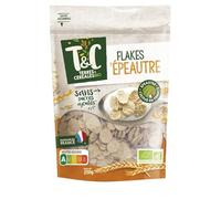 TERRES & CEREALES BIO - Flocons d'Épeautre Bio Sans Sucres Ajoutés, Saveur Naturelle et Croquante (250g) - Le lot de 4