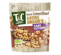 TERRES & CEREALES BIO - Muesli Croquant Sans Gluten, Saveur Naturelle Bio, 500g - Lot De 3