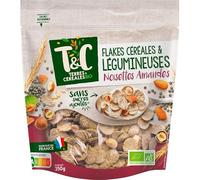 TERRES ET CÉRÉALES FLAKES CÉRÉALES ET LÉGUMINEUSES ET NOIX BIO 350G, TERRES ET CEREALES, LOT DE 3