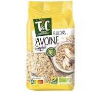 TERRES ET CEREALES - Flocons Avoine Bio 500g - Galette Gourmande pour un Petit Déjeuner Sain et Équilibré - Produit Terres et Céréales - Lot De 4